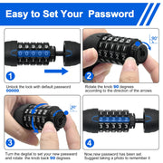 NDakter 5-Digit Heavy-Duty Combination Bike Chain Lock