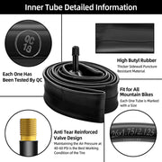 Hapleby 2-Pack 26" Bike Tubes with Schrader Valves & Levers