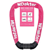 NDakter 5-Digit Heavy-Duty Combination Bike Chain Lock
