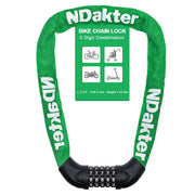 NDakter 5-Digit Heavy-Duty Combination Bike Chain Lock