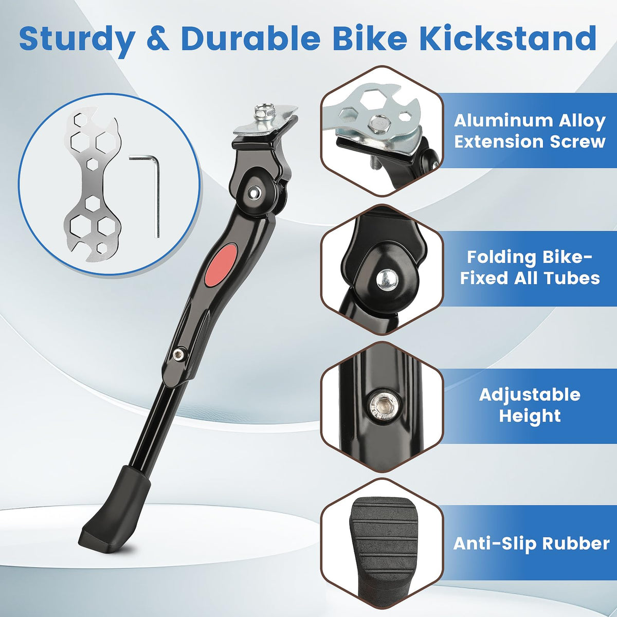 VECKUSON Adjustable Kids Bike Kickstand for 16–22" Bikes