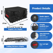 Quick-Release Folding Rear Bike Basket with Waterproof Liner
