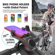 UPPEL 10-in-1 Bike Phone Holder with Speaker, Light & Horn