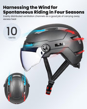 ILM E3-10L Adult Bike Helmet with Front & Rear LED Lights