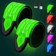 Fitense 2-Pack Rechargeable LED Reflective Safety Armbands