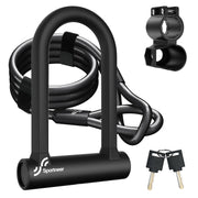 Sportneer Heavy-Duty Bike U-Lock with 5ft Security Cable