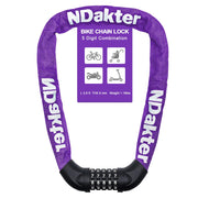 NDakter 5-Digit Heavy-Duty Combination Bike Chain Lock