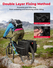 KEMIMOTO Water-Resistant Bike Pannier Bag with Reflective Trim