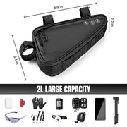 WOTOW 2L Water-Resistant Reflective Triangle Bike Frame Bag