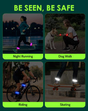 Fitense 2-Pack Rechargeable LED Reflective Safety Armbands