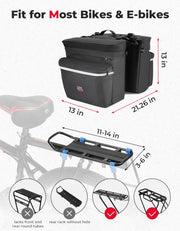 KEMIMOTO Water-Resistant Bike Pannier Bag with Reflective Trim