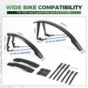 ROCKBROS Adjustable Bike Fender Set for 700C & 26–27.5" Bikes