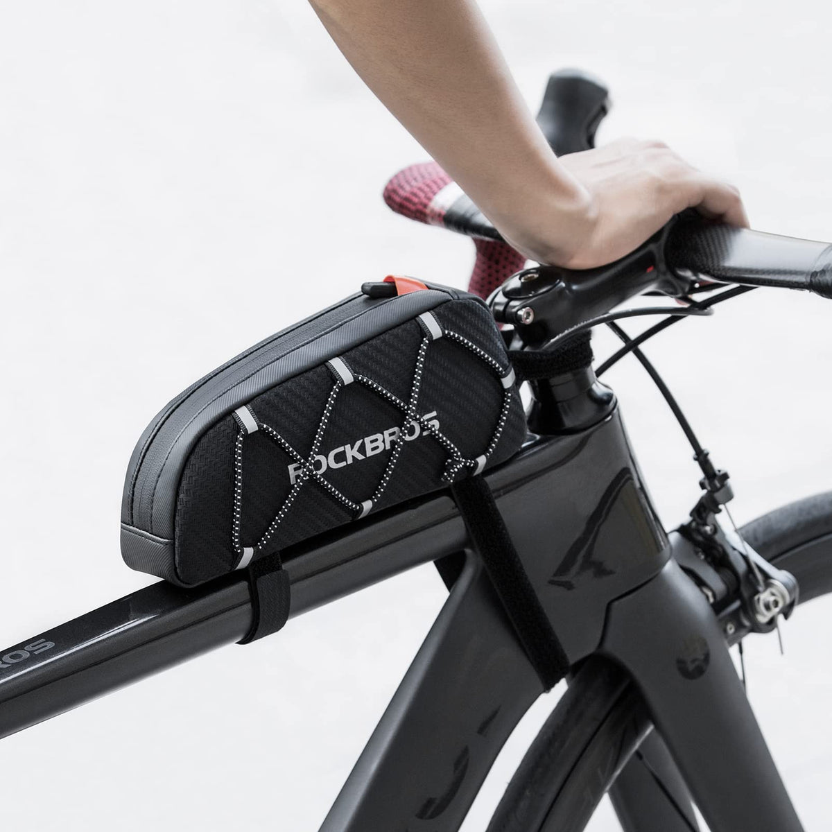 ROCKBROS 1.3L Lightweight Top Tube Bike Bag with Elastic Cord