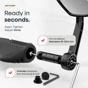 WITTKOP 360° Foldable HD Bike Handlebar Mirror, Break-Proof