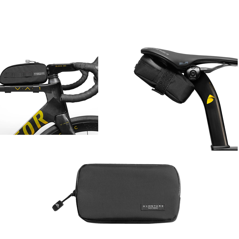 ALMSTHRE Top Tube, Saddle Bag & Ride Wallet Bundle