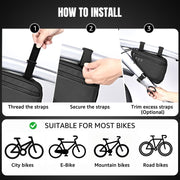 WOTOW 2L Water-Resistant Reflective Triangle Bike Frame Bag