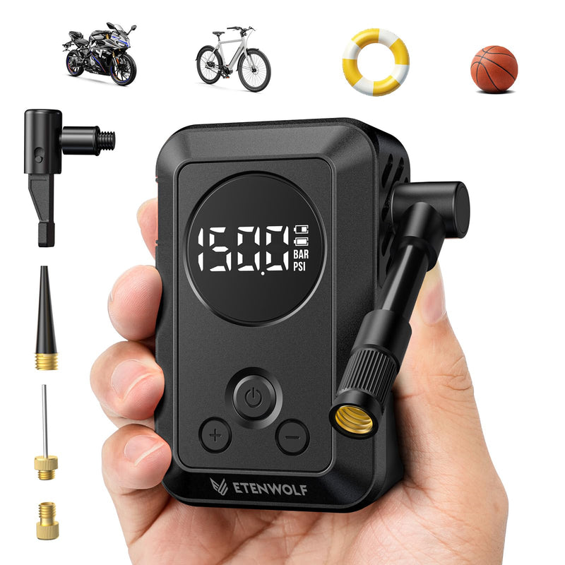 ETENWOLF S0 Mini Bike Pump with Gauge, 20s Fast Inflation