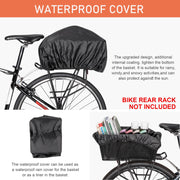 Rear Bike Basket with Cargo Net & Waterproof Cover