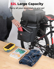 KEMIMOTO Large-Capacity Bike Pannier Set with Rain Cover