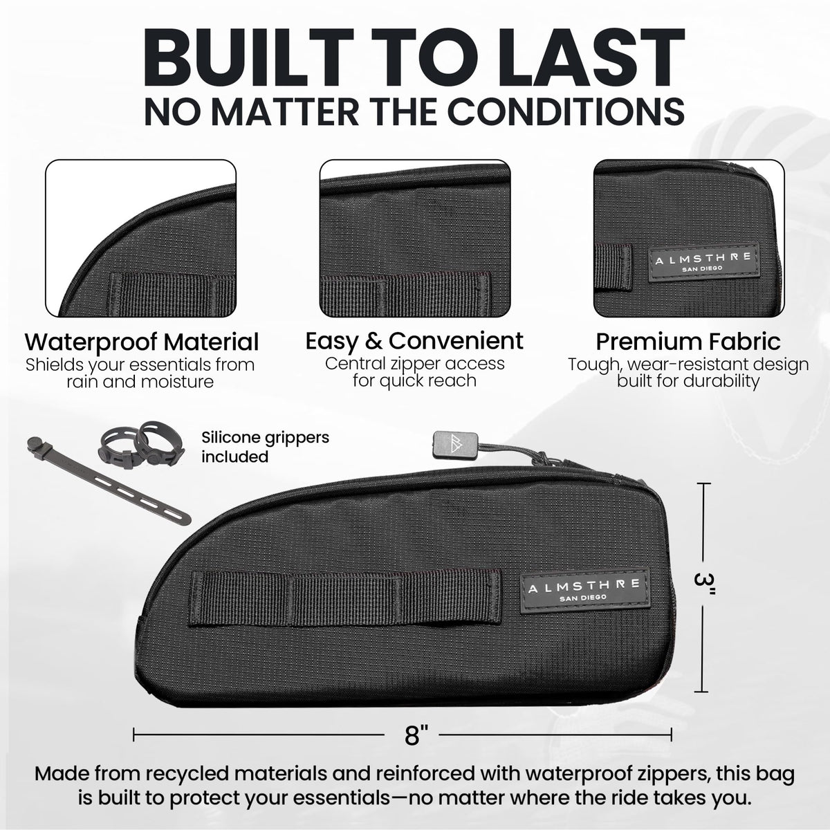 ALMSTHRE Top Tube, Saddle Bag & Ride Wallet Bundle