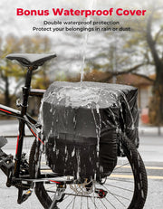 KEMIMOTO Water-Resistant Bike Pannier Bag with Reflective Trim
