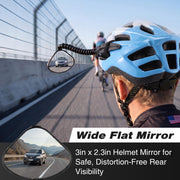 Adjustable Bike Helmet Mirror with Rear Safety Reflector