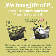 Retrospec Apollo Detachable Steel Front Bike Basket with Handle