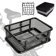 RAYMACE Large Bike Basket with Waterproof Cover & Cargo Net