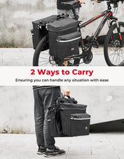 KEMIMOTO Water-Resistant Bike Pannier Bag with Reflective Trim