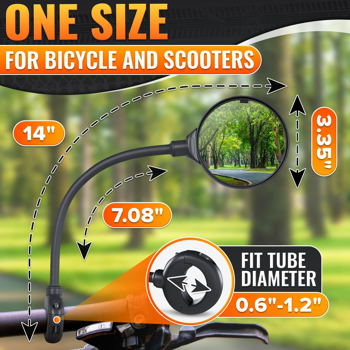 Adjustable Wide-Angle Bike Handlebar Rear View Mirror