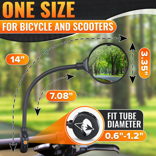 Adjustable Wide-Angle Bike Handlebar Rear View Mirror