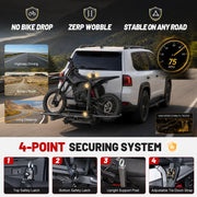 1-Bike Hitch Rack with Ramp, 1000 lb Capacity & Anti-Rattle