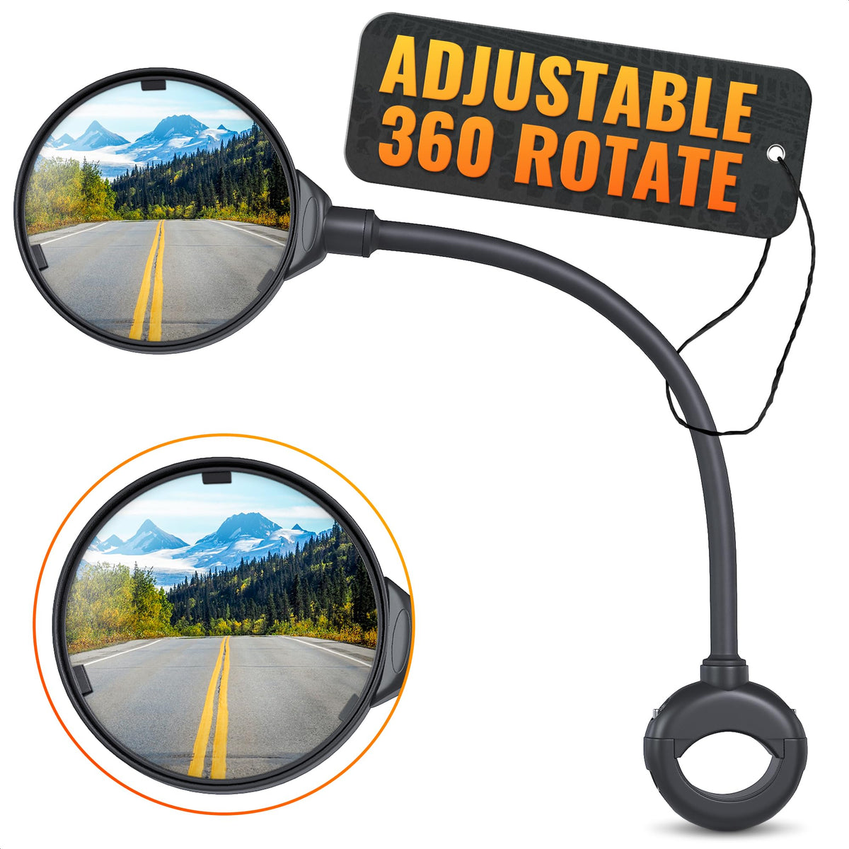 Adjustable Wide-Angle Bike Handlebar Rear View Mirror