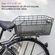 Rear Bike Basket with Cargo Net & Waterproof Cover
