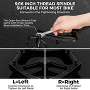 Hapleby 9/16" Flat Bike Pedals with 2 Sealed Bearings