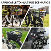 RAYMACE Large Bike Basket with Waterproof Cover & Cargo Net