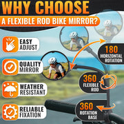 Adjustable Wide-Angle Bike Handlebar Rear View Mirror