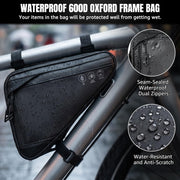 WOTOW 2L Water-Resistant Reflective Triangle Bike Frame Bag